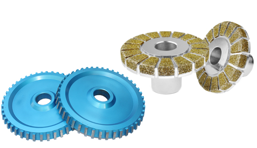 chamfer wheel for brake pad